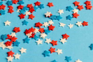 sugar baking decorations in the shape of multicolored stars