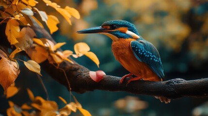 Kingfisher Perched on a Branch