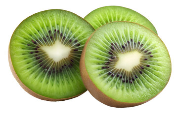 Fototapeta premium kiwi fruit slices isolated on a transparent background PNG