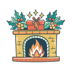 Fototapeta premium Christmas fireplace