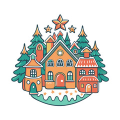 Fototapeta premium Snow-covered house