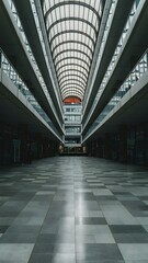 Empty floor front of modern building
