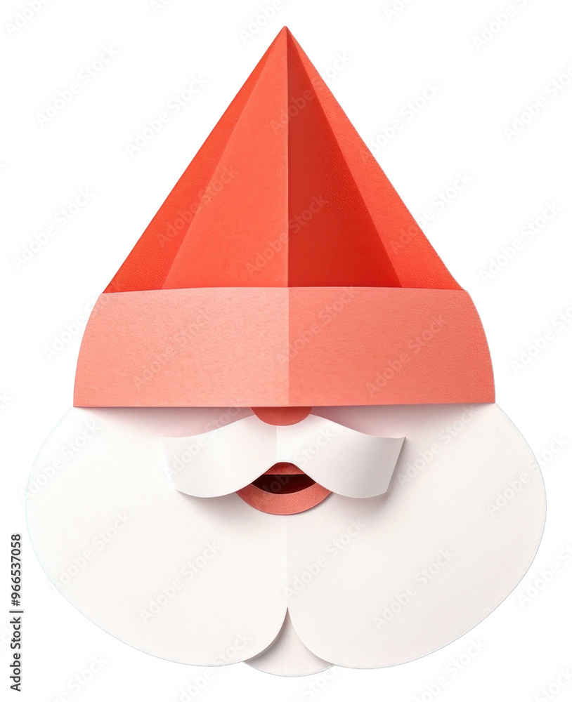 Sticker PNG Santa Claus origami paper art.