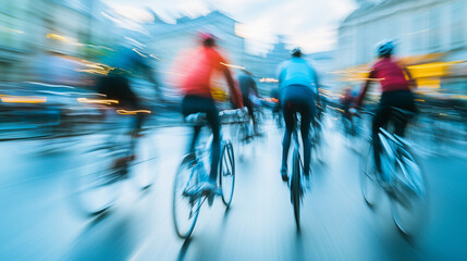 Fototapeta premium blur of cycling race in town