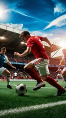 Fototapeta premium Soccer player with ball during the game