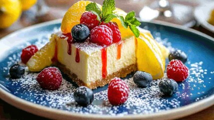 Delicious Cheesecake with Berries and Orange