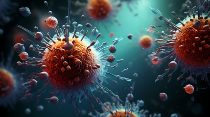 3d abstract virus concept