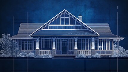 Obraz premium Hand drawn house blueprint illustration 4K