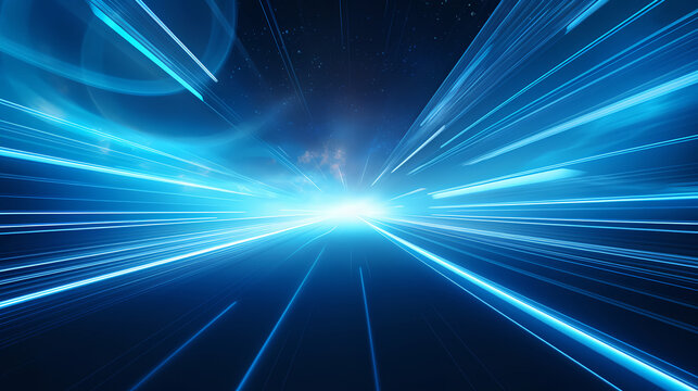 Light speed blue technology background