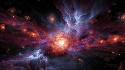 Obraz premium A stunning abstract image of a swirling nebula, with vibrant colors and intricate details.