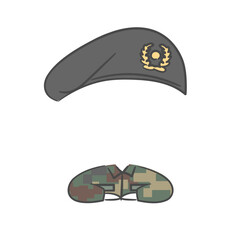 팔을 받치고 있는 군인 캐릭터 얼굴 합성용 일러스트