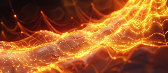 Captivating Luminous Wave of Energy and Electricity Flowing through Interconnected Digital Circuitry  Abstract futuristic digital art visualization with vibrant glowing patterns dynamic movements
