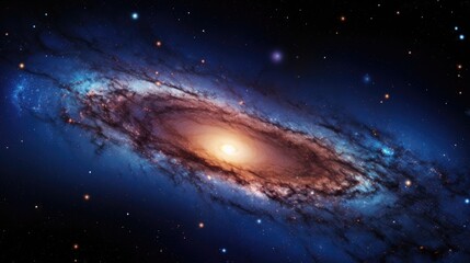 Fototapeta premium A stunning view of a galaxy swirling with stars and nebulas. The colors are vibrant and the details are intricate.