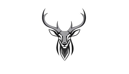 Naklejka premium deer head icon. deer head silhouette. deer head vector. head silhouette. silhouette of a deer. black and white deer