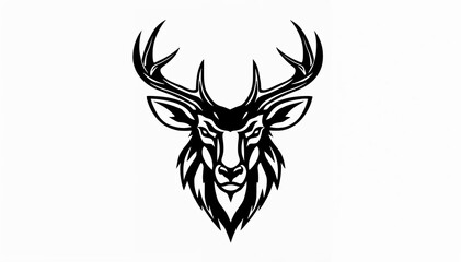 deer head icon. deer head silhouette. deer head vector. head silhouette. silhouette of a deer. black and white deer