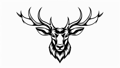 deer head icon. deer head silhouette. deer head vector. head silhouette. silhouette of a deer. black and white deer