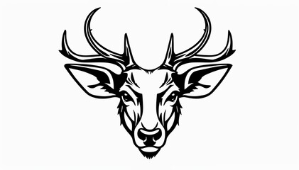 deer head icon. deer head silhouette. deer head vector. head silhouette. silhouette of a deer. black and white deer