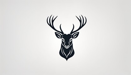 deer head icon. deer head silhouette. deer head vector. head silhouette. silhouette of a deer. black and white deer