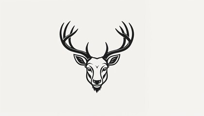Fototapeta premium deer head icon. deer head silhouette. deer head vector. head silhouette. silhouette of a deer. black and white deer