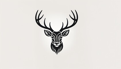 deer head icon. deer head silhouette. deer head vector. head silhouette. silhouette of a deer. black and white deer
