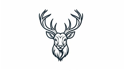 deer head icon. deer head silhouette. deer head vector. head silhouette. silhouette of a deer. black and white deer