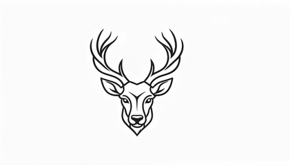 Fototapeta premium deer head icon. deer head silhouette. deer head vector. head silhouette. silhouette of a deer. black and white deer
