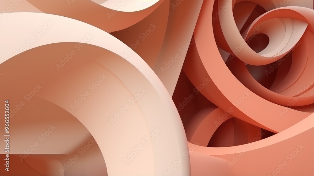 Aufkleber abstract background with soft, flowing curves in shades of peach and coral. the smooth, rounded shap