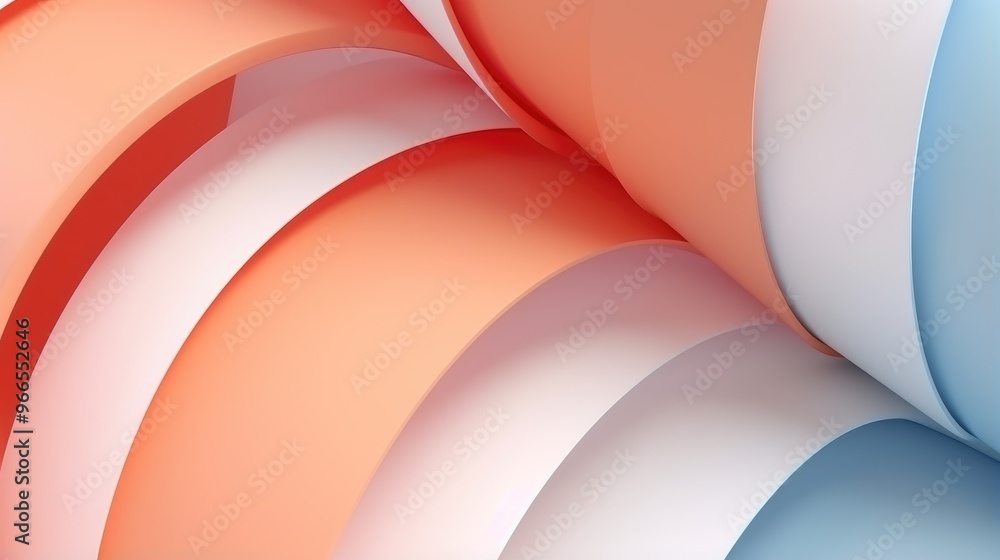 Poster abstract background with soft, pastel colors. the curved shapes create a sense of movement and flow.