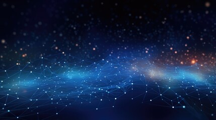 Obraz premium Abstract digital network background with glowing lines and dots.