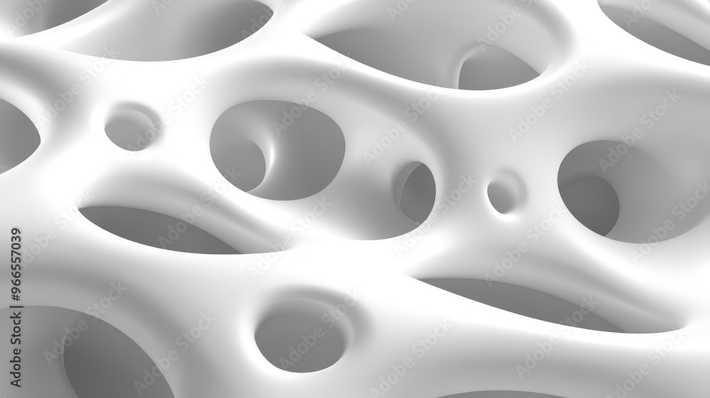 Poster abstract white structure with fluid shapes and empty spaces, perfect for backgrounds, textures, and 