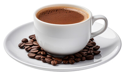 Obraz premium PNG Delicios coffee saucer drink cup.