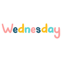Hand Drawn Lettering of Days of the Week for Kindergarten Education