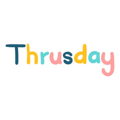 Hand Drawn Lettering of Days of the Week for Kindergarten Education