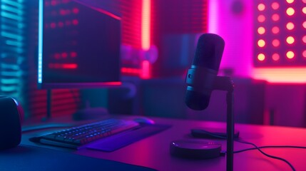 Cyberpunk aesthetics and neon colors transform contemporary room decor style