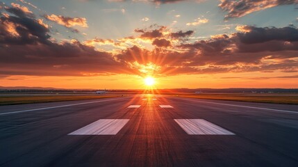 Naklejka premium Sunset Runway