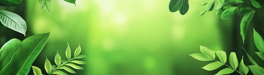 A serene green forest background with vibrant leaves, perfect for nature-themed projects or environmental artwork.