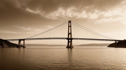 Fototapeta premium generative ai, Golden Gate Bridge at Dusk