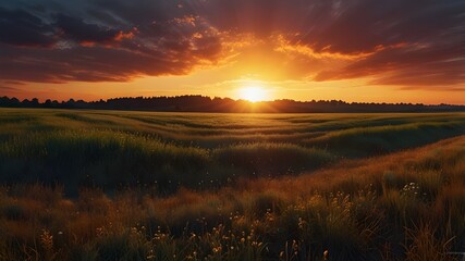 Sunset panorama Generative A