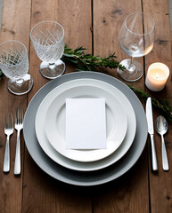 Elegant Place Setting with a Blank Card for a Special Occasion