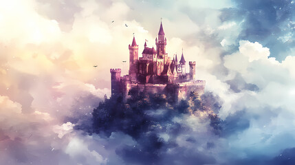 Naklejka premium castle in the clouds