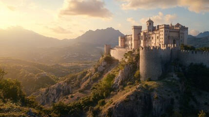 Fototapeta premium Majestic Castle on a Hilltop