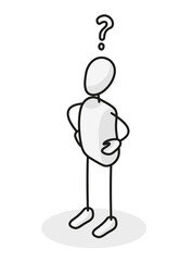 Isometric stick man figure story set characters