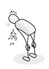 Isometric stick man figure story set characters