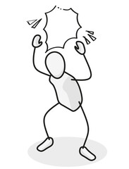 Isometric stick man figure story set characters