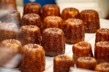 Canele, French pastry flavored with rum and vanilla, specialty of Bordeaux region, France