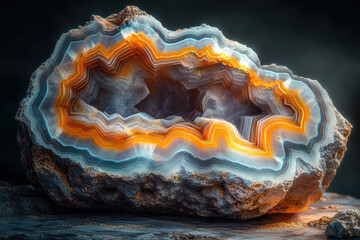 Obraz premium vibrant agate formations. AI generative.