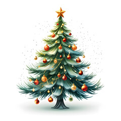 Fototapeta premium christmas tree isolated on white