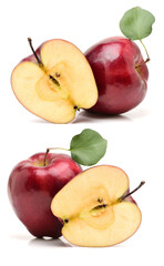 Red apples isolated on white background