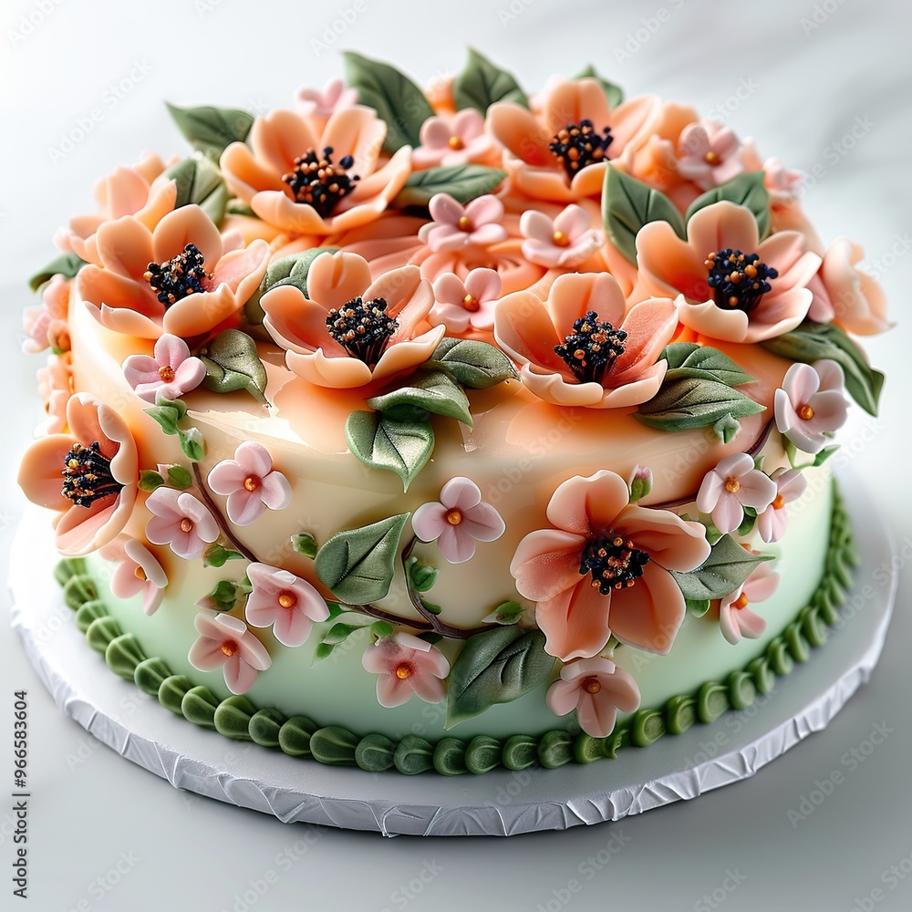 Canvas Prints delicate floral cake