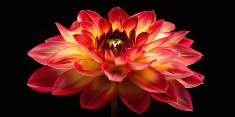 Fototapeta premium Red and Yellow Dahlia Princess Erika
